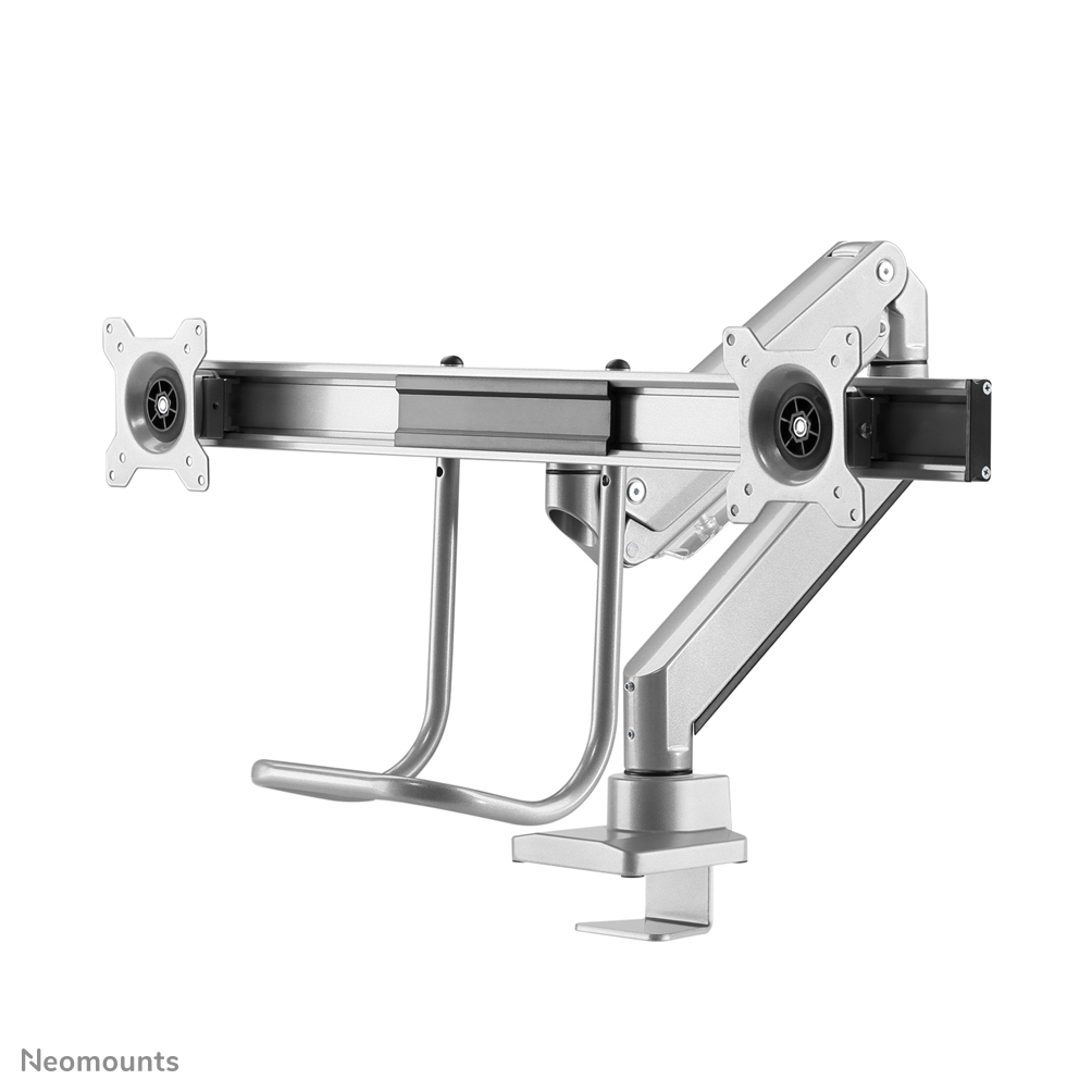 Neomounts NM-D775DXSILVER Brazo de monitor 10-32" - resorte de gas - Topfix - Tope-a-180°